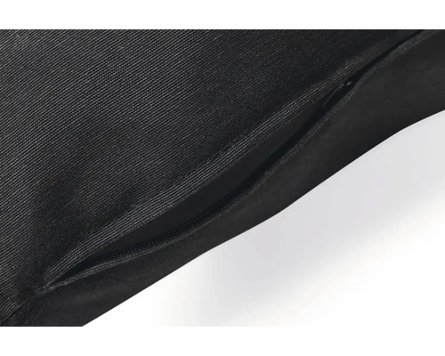 Gros plan d''un sac en tissu noir avec poche zippée