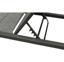 Sonnenliege GARDEN PLACE Eve 190 x 70 x 35 cm grau mit Liegefläche aus robustem Textilgewebe, stabiles Aluminiumgestell, Rückenlehne verstellbar