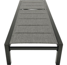 Sonnenliege GARDEN PLACE Eve 190 x 70 x 35 cm grau mit Liegefläche aus robustem Textilgewebe, stabiles Aluminiumgestell, Rückenlehne verstellbar