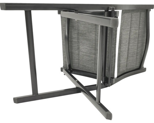Zusammengeklappter Gartentisch mit Gestell
