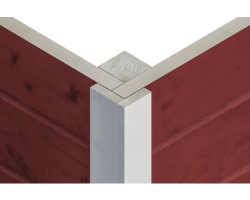 Détail d''angle d''une maison en bois avec montant d''angle