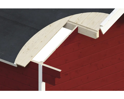 Vue détaillée d''une maison en bois avec structure de toit