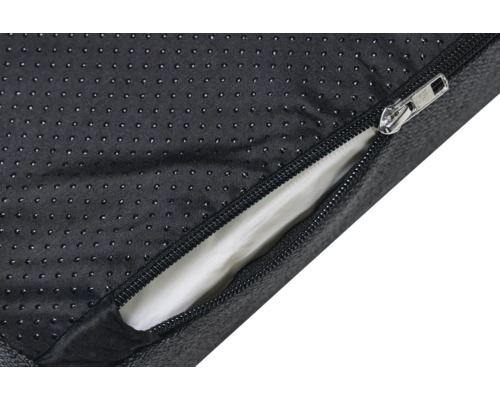 Detailansicht eines Hundebetts mit Reissverschluss und Anti-Rutsch-Beschichtung