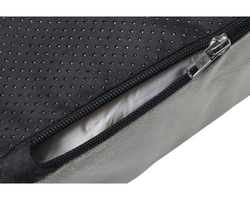 Detailansicht eines Hundebetts mit Reißverschluss