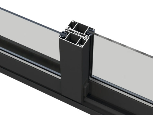 Detailansicht eines Fensterrahmens aus Aluminium