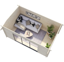 Gartenhaus Palmako Ines 13,7 m² Schiebetür Sicherheitsglas inkl. Fußboden 524 x 379 cm braun