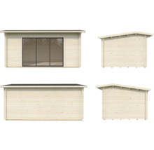 Gartenhaus Palmako Ines 13,7 m² Schiebetür Sicherheitsglas inkl. Fußboden 524 x 379 cm braun