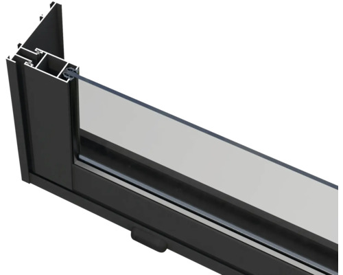 Detailansicht eines Fensterrahmens mit Glas