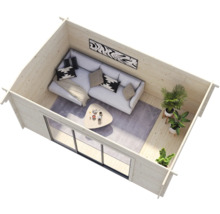 Gartenhaus Palmako Ines 13,7 m² Schiebetür Sicherheitsglas inkl. Fußboden 524 x 379 cm tauchgrundiert