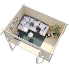 Gartenhaus Palmako Lea 14,2 m² inkl. Fußboden 494 x 402 cm natur