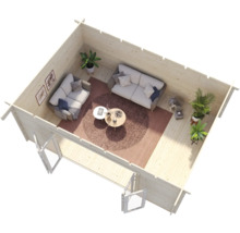 Gartenhaus Palmako Lea 19,4 m² inkl. Fußboden 578 x 451 cm natur