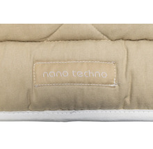 Vue détaillée d''un matelas piqué avec l''inscription Nano Techno