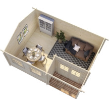 Gartenhaus Palmako Susanna 16,4 m² inkl. Fußboden 564 x 446 cm natur