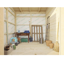 Abri de jardin Palmako Kalle 6,6 m² avec plancher et protection 393 x 281 cm naturel