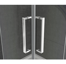 Detailaufnahme von Duschkabinentüren mit Griffen