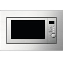 Silberfarbene Mikrowelle mit digitaler Anzeige