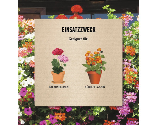 Verwendungszweck: Geeignet für Balkonblumen und Kübelpflanzen.