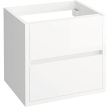 Meuble sous-vasque blanc avec deux tiroirs.