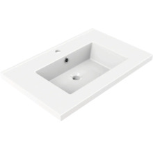 Plan de toilette en fonte minérale avec trou de robinet et trop-plein