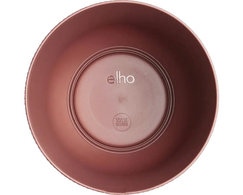 Elho Logo auf Untersetzer für Blumentopf mit Hinweis auf 100 Prozent Recyclingmaterial