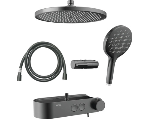 Avital Duschsystem mit Kopfbrause, Handbrause und Thermostat