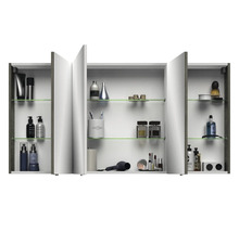 Jungborn Spiegelschrank VENTITRE 140 x 17 x 70,3 cm graphit struktur quer 3-türig J850.191450