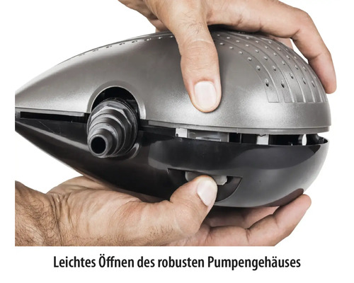 Person öffnet robustes Pumpengehäuse
