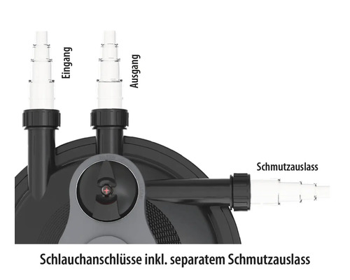 Raccords de tuyau avec sortie de saleté séparée pour filtre de bassin
