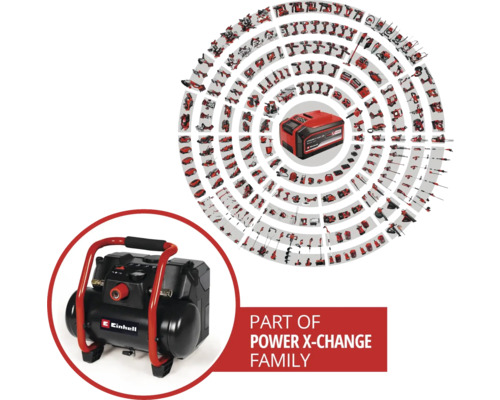 Einhell Power X-Change famille de batteries avec compresseur