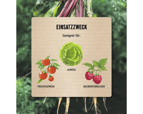 Geeignet für Gemüse, Fruchtgemüse und Beerensträucher.