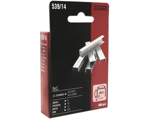 J.C. Schwarz Heftklammern 539/14, 600 Stück