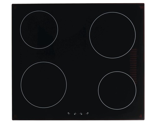 Plaque de cuisson vitrocéramique avec quatre zones de cuisson
