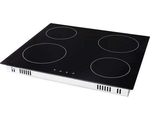 Plaque de cuisson vitrocéramique avec quatre zones de cuisson