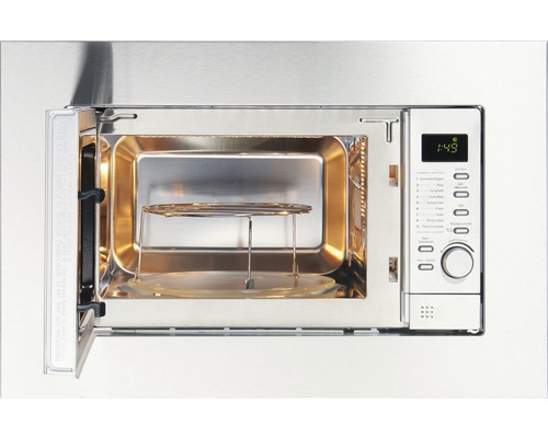 Micro-ondes ouvert avec plateau tournant et grille