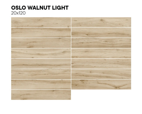 Carreaux de sol brun clair aspect bois au format 20x120