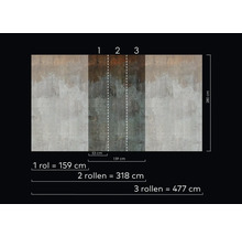 Motif de papier peint avec informations sur la largeur et la longueur du rouleau