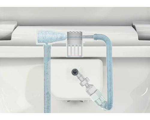 Detaillierte Ansicht einer Toilettenspülung mit Wasserfluss