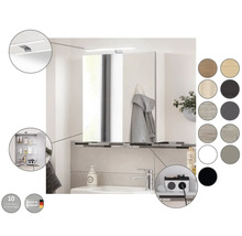 Spiegelschrank FACKELMANN SBC links 50 x 15,3 x 68 cm cubanit grey 1-türig LED IP 20