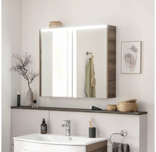 Spiegelschrank FACKELMANN Verona 80 x 16 x 68,3 cm nussbaum 2-türig LED IP 20
