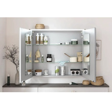 Spiegelschrank FACKELMANN Verona 80 x 16 x 68,3 cm nussbaum 2-türig LED IP 20