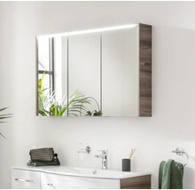 Spiegelschrank FACKELMANN Verona 110 x 16 x 68,3 cm nussbaum 3-türig LED IP 20