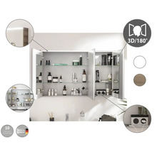 Spiegelschrank FACKELMANN Verona 110 x 16 x 68,3 cm weiß 3-türig LED IP 20