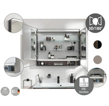 Spiegelschrank FACKELMANN B.Paris 70 x 15,6 x 71,8 cm schwarz matt 2-türig LED IP 20