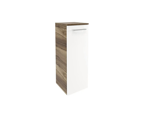 Armoire midi FACKELMANN Verona droite lxhxp 30,2 x 82,6 cm x 32 cm couleur de façade blanc brillant corps noyer 73141