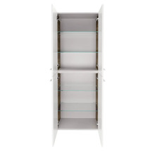 Hochschrank FACKELMANN Verona BxHxT 60 x 162 cm x 31,8 cm Frontfarbe weiß glanz Korpus Nussbaum 73161
