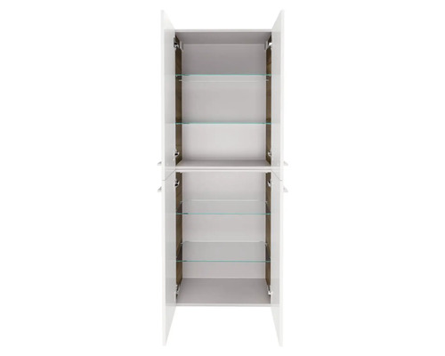 Armoire de salle de bain ouverte avec étagères en verre pour le rangement