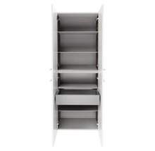 Hochschrank FACKELMANN Verona BxHxT 60 x 162 cm x 31,8 cm Frontfarbe weiß glanz Korpus Nussbaum 73162