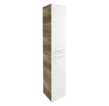 Hochschrank FACKELMANN Verona rechts BxHxT 30 x 162 cm x 31,8 cm Frontfarbe weiß glanz Korpus Nussbaum 73181