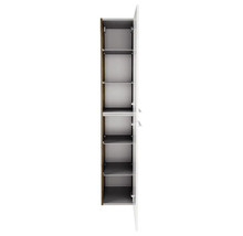 Hochschrank FACKELMANN Verona rechts BxHxT 30 x 162 cm x 31,8 cm Frontfarbe weiß glanz Korpus Nussbaum 73181
