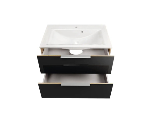 Meuble sous-lavabo avec deux tiroirs et lavabo encastré